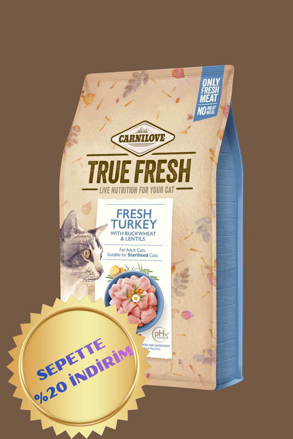 Kedi True Fresh Tahılsız Hindili Kuru Mama 4,8 kg (Kısırlaştırılmış)