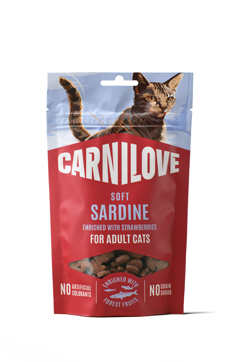 Sardalyalı (Çilekli) Yumuşak (Soft Snack) Kedi Ödül Maması 50 gr