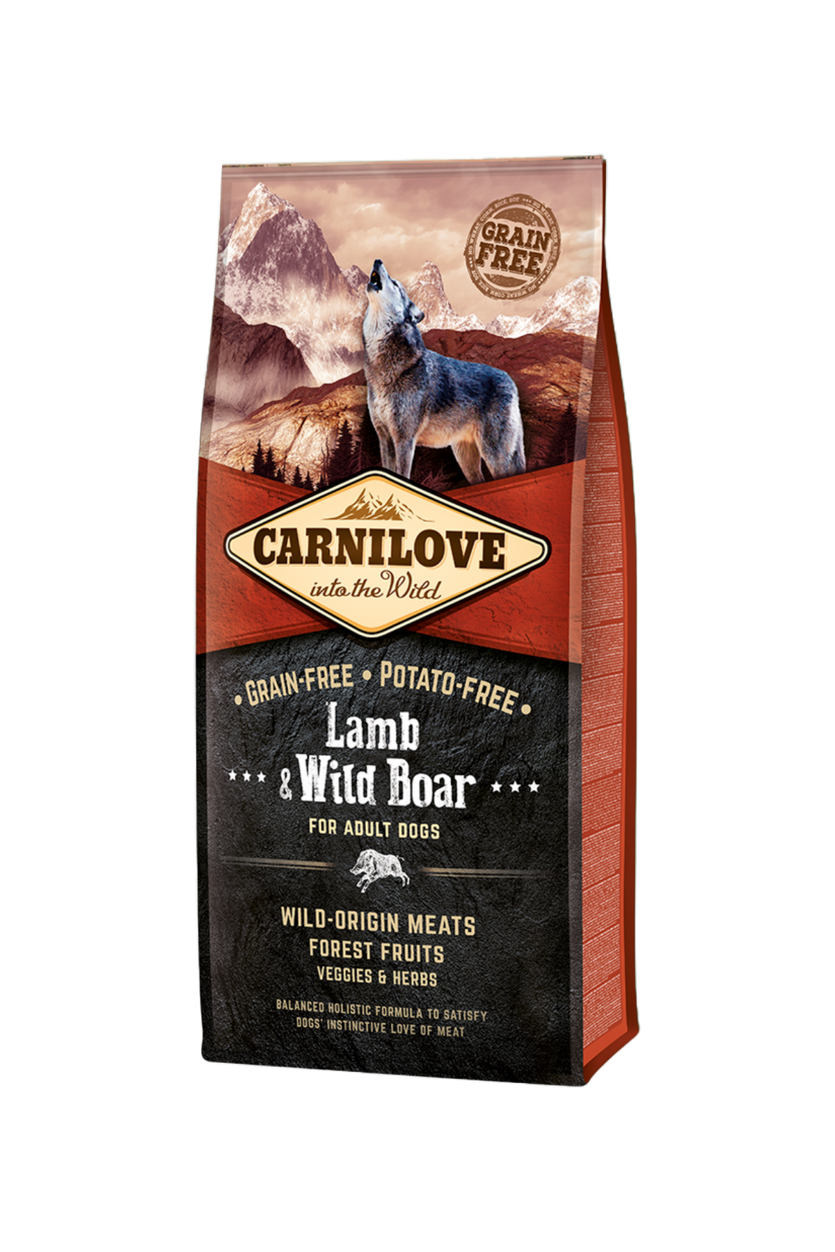 Kuzu Etli ve Yaban Domuzlu Tahılsız Yetişkin Köpek Kuru Maması 12 kg