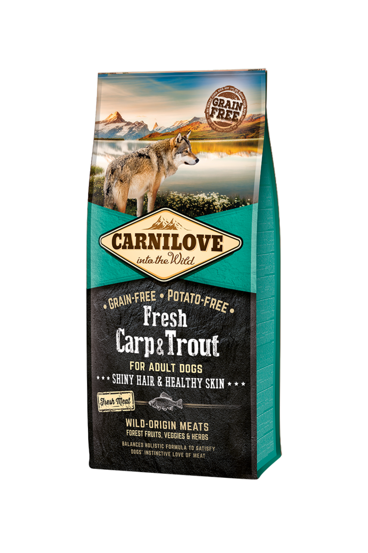 Balıklı Tahılsız Yetişkin Köpek Kuru Maması (Parlak Tüyler & Sağlıklı Cilt ) 12 kg