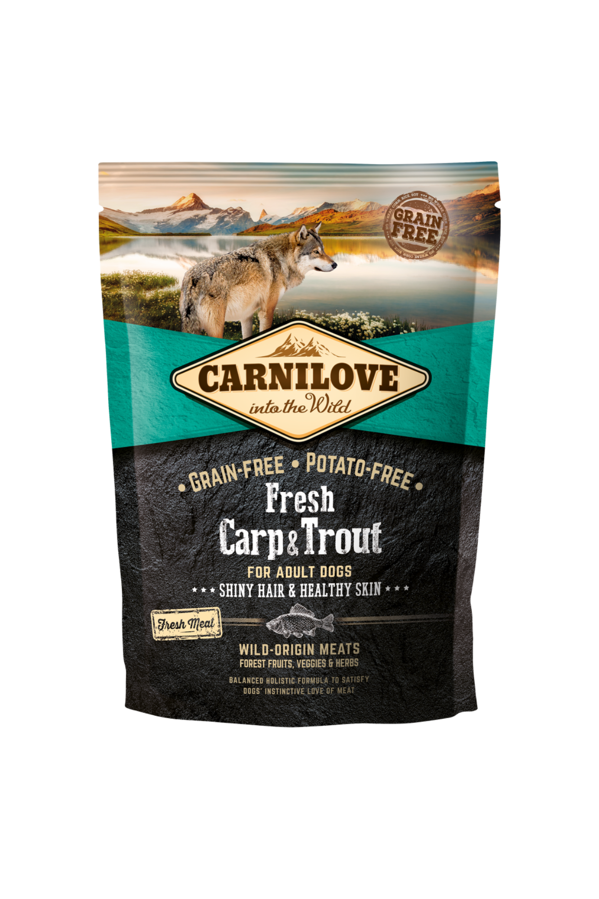 Balıklı Tahılsız Yetişkin Köpek Kuru Maması (Parlak Tüyler & Sağlıklı Cilt ) 1,5 kg