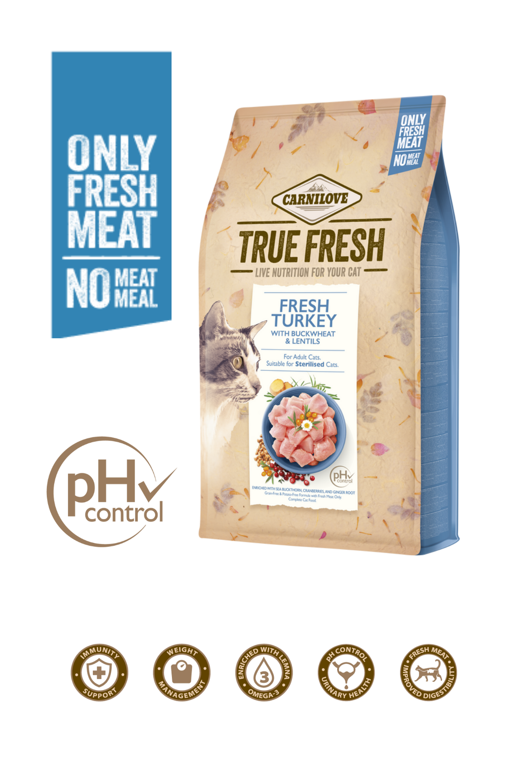 Kedi True Fresh Tahılsız Hindili Kuru Mama 4,8 kg (Kısırlaştırılmış)