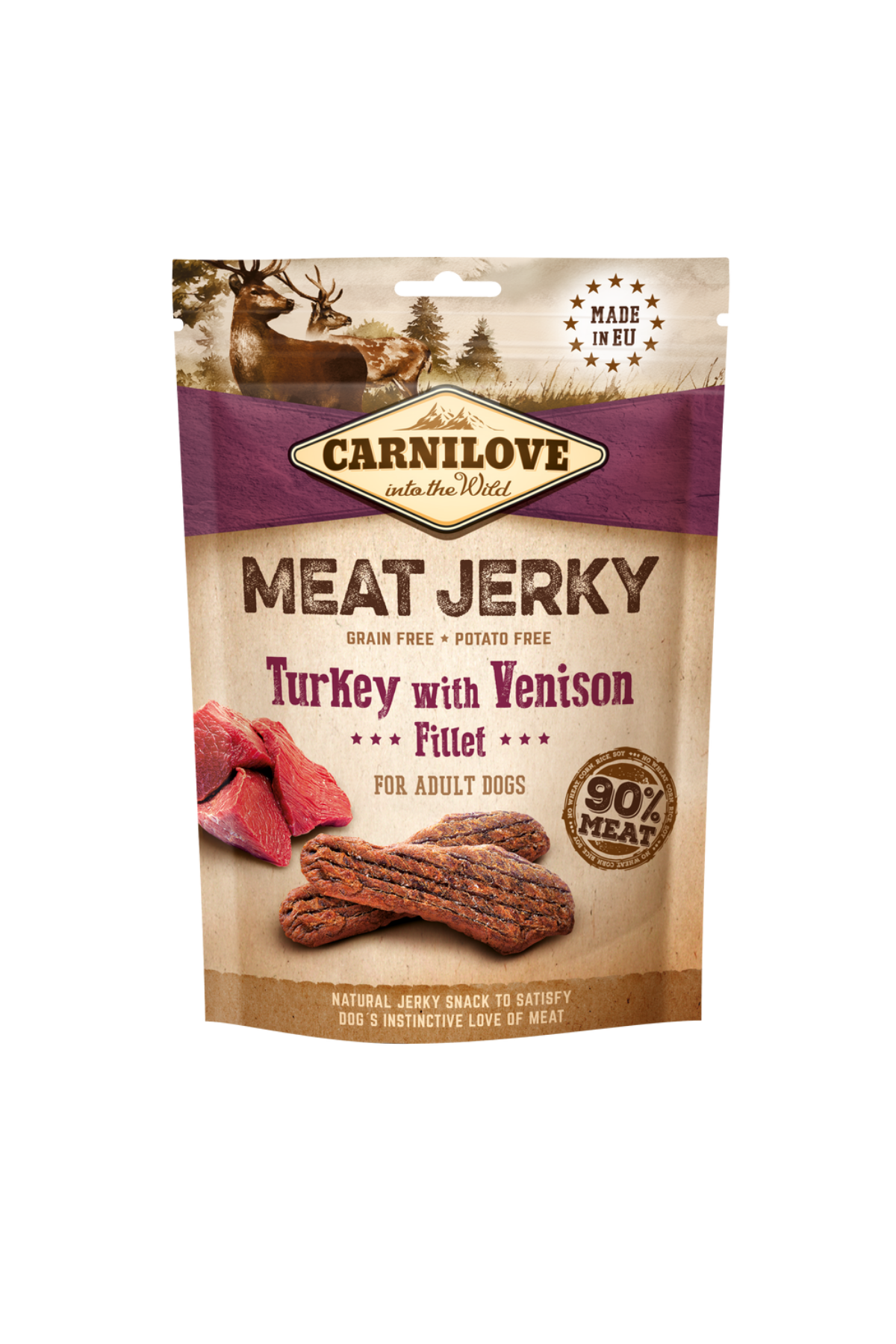 Hindili & Geyik etli Jerky Yetişkin Köpek Ödül Maması 100 gr