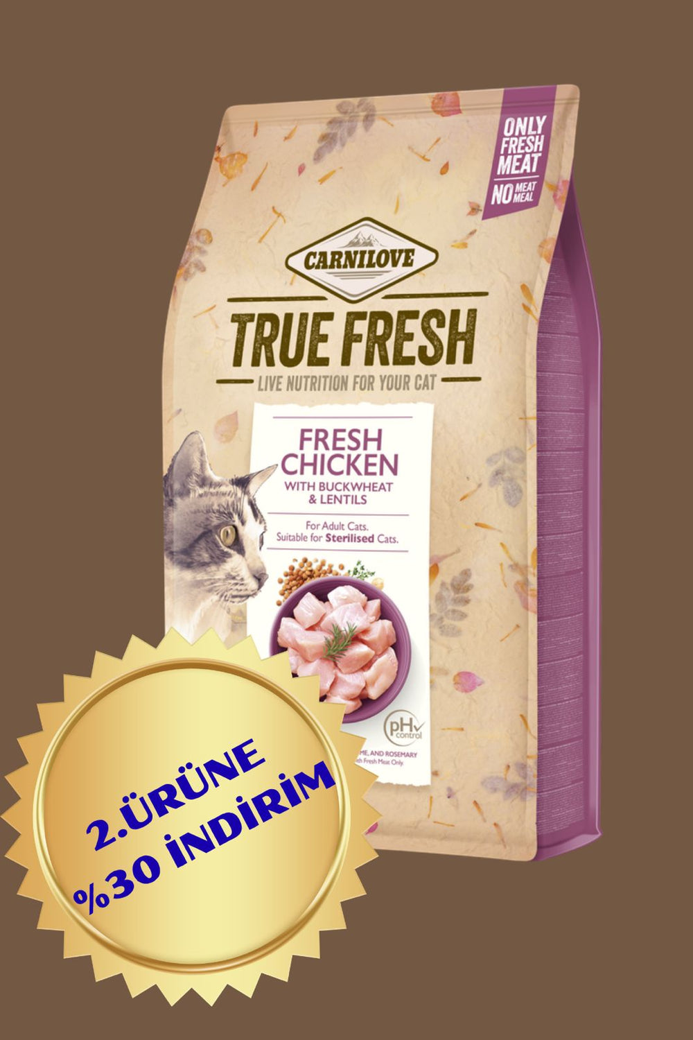 Kedi True Fresh Tahılsız Tavuklu Kuru Mama 1,8 kg (Kısırlaştırılmış)