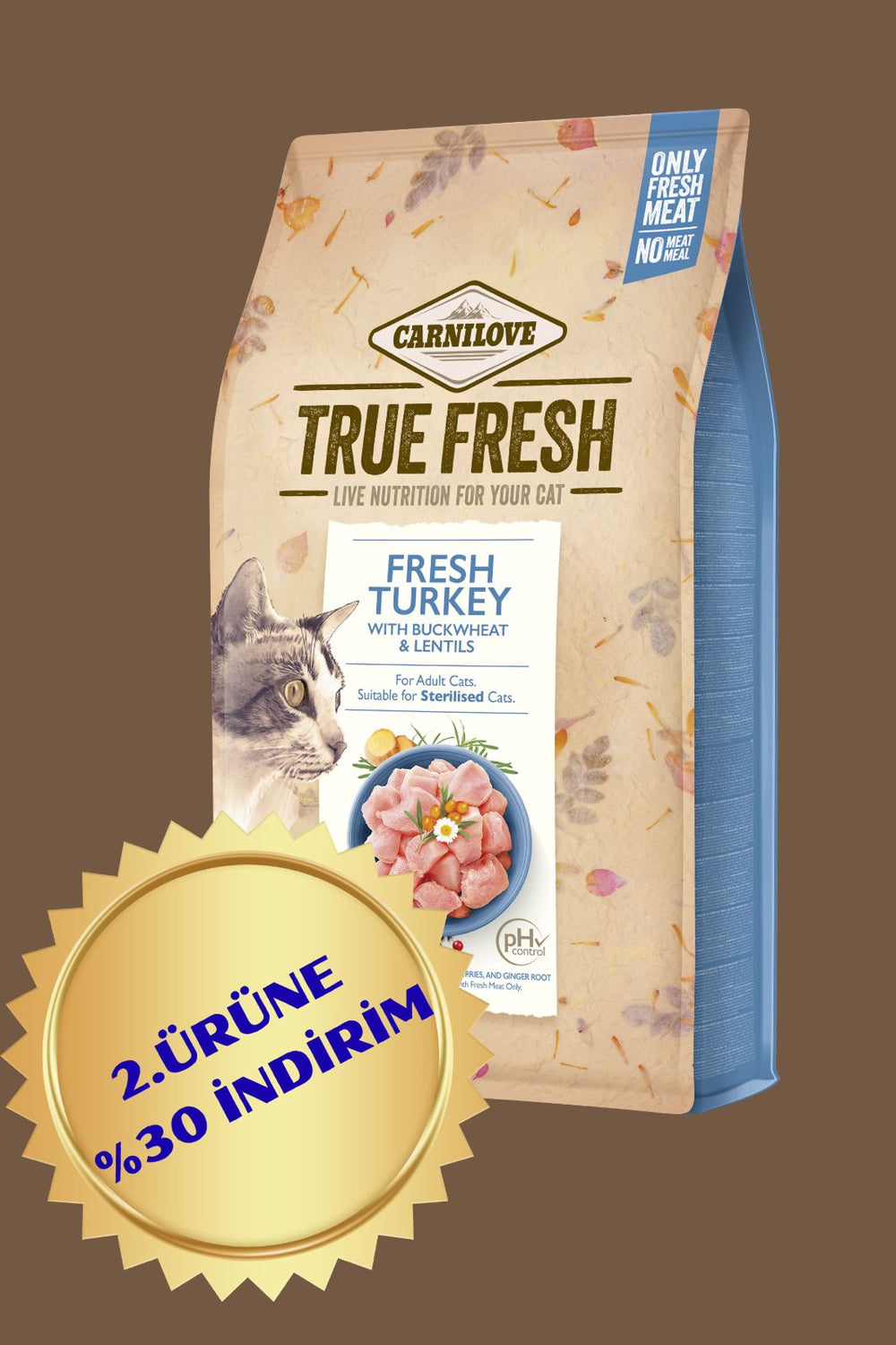 Kedi True Fresh Tahılsız Hindili Kuru Mama 4,8 kg (Kısırlaştırılmış)
