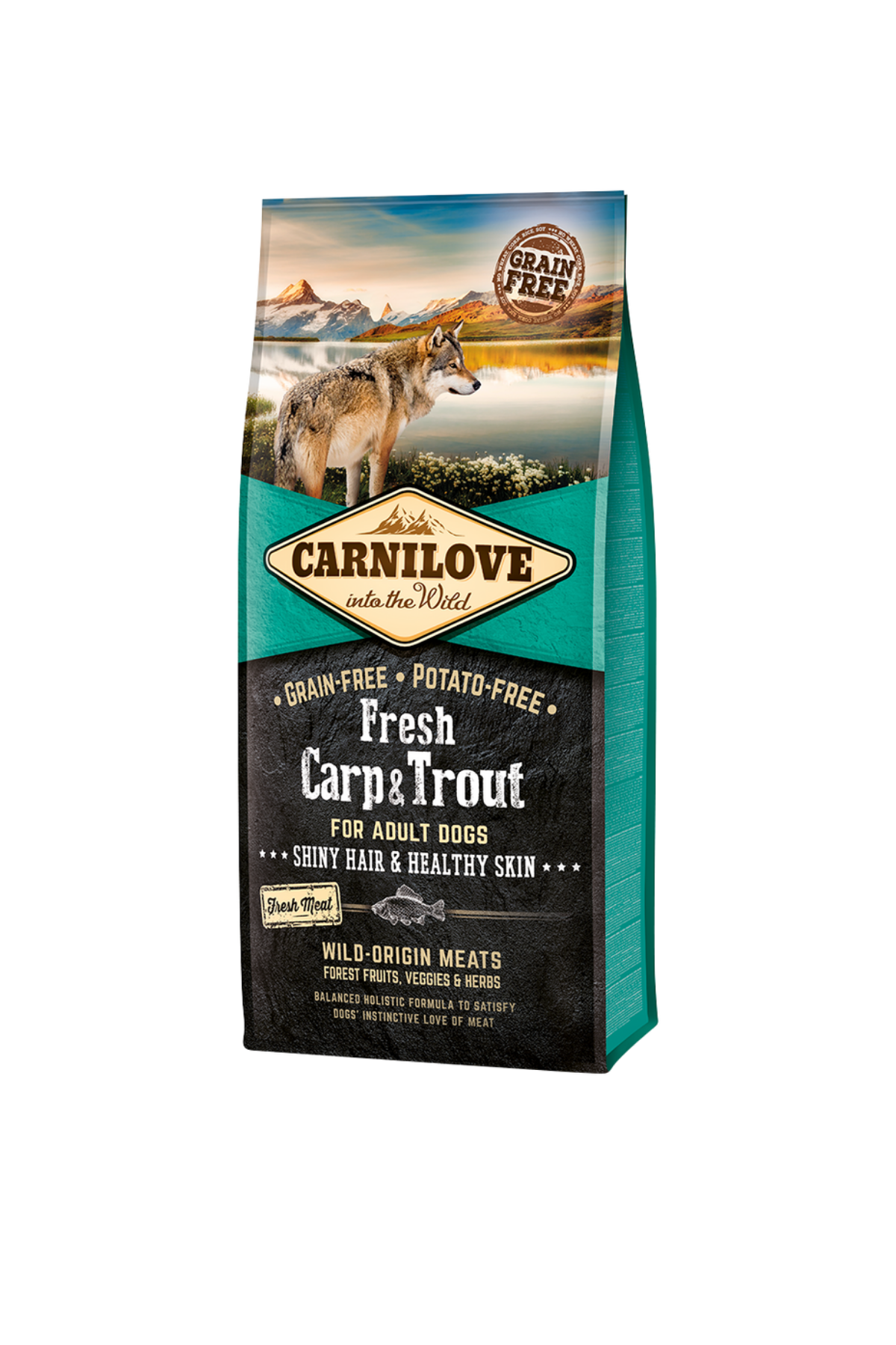 Balıklı Tahılsız Yetişkin Köpek Kuru Maması (Parlak Tüyler & Sağlıklı Cilt ) 12 kg