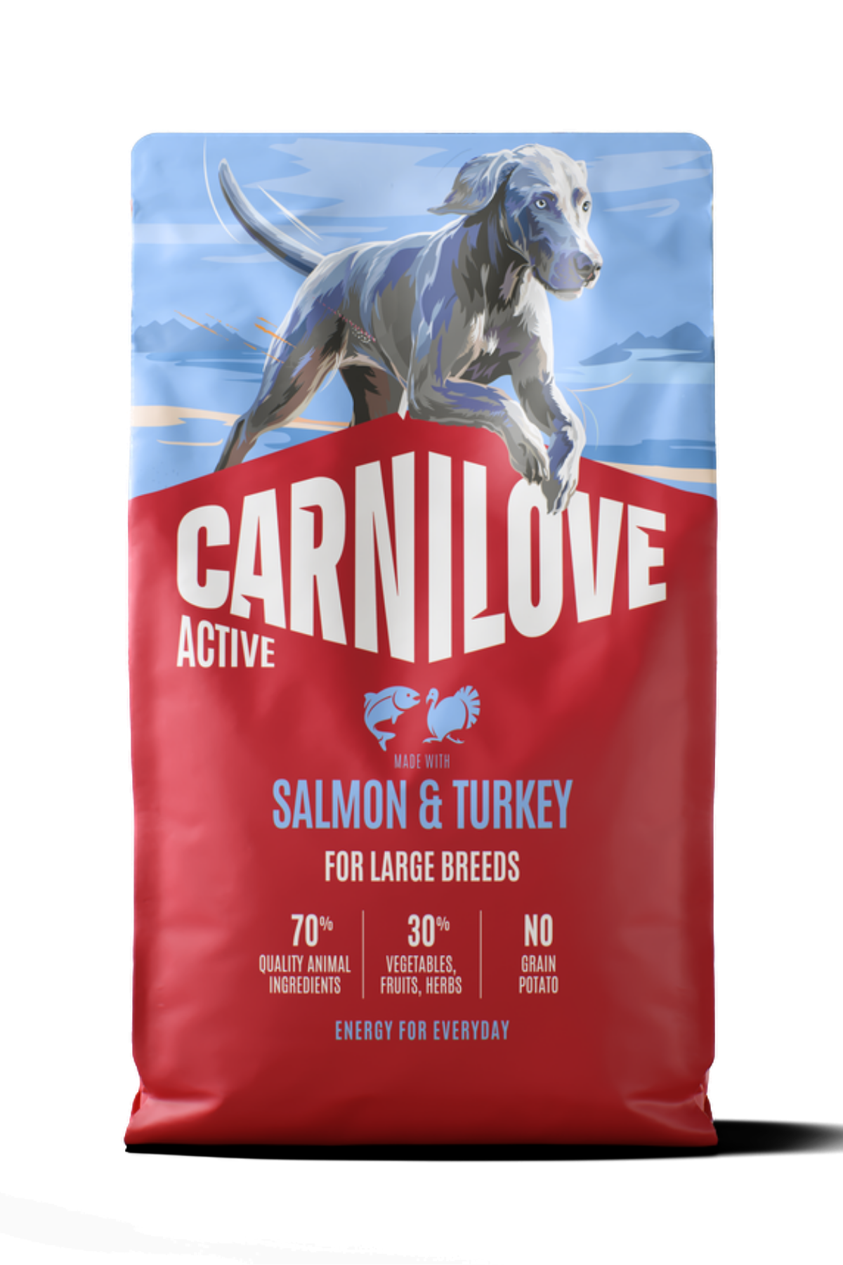 CARNILOVE ACTIVE Tahılsız Yetişkin İri Irk Köpekler İçin Somon & Hindi Etli Kuru Mama 12 kg
