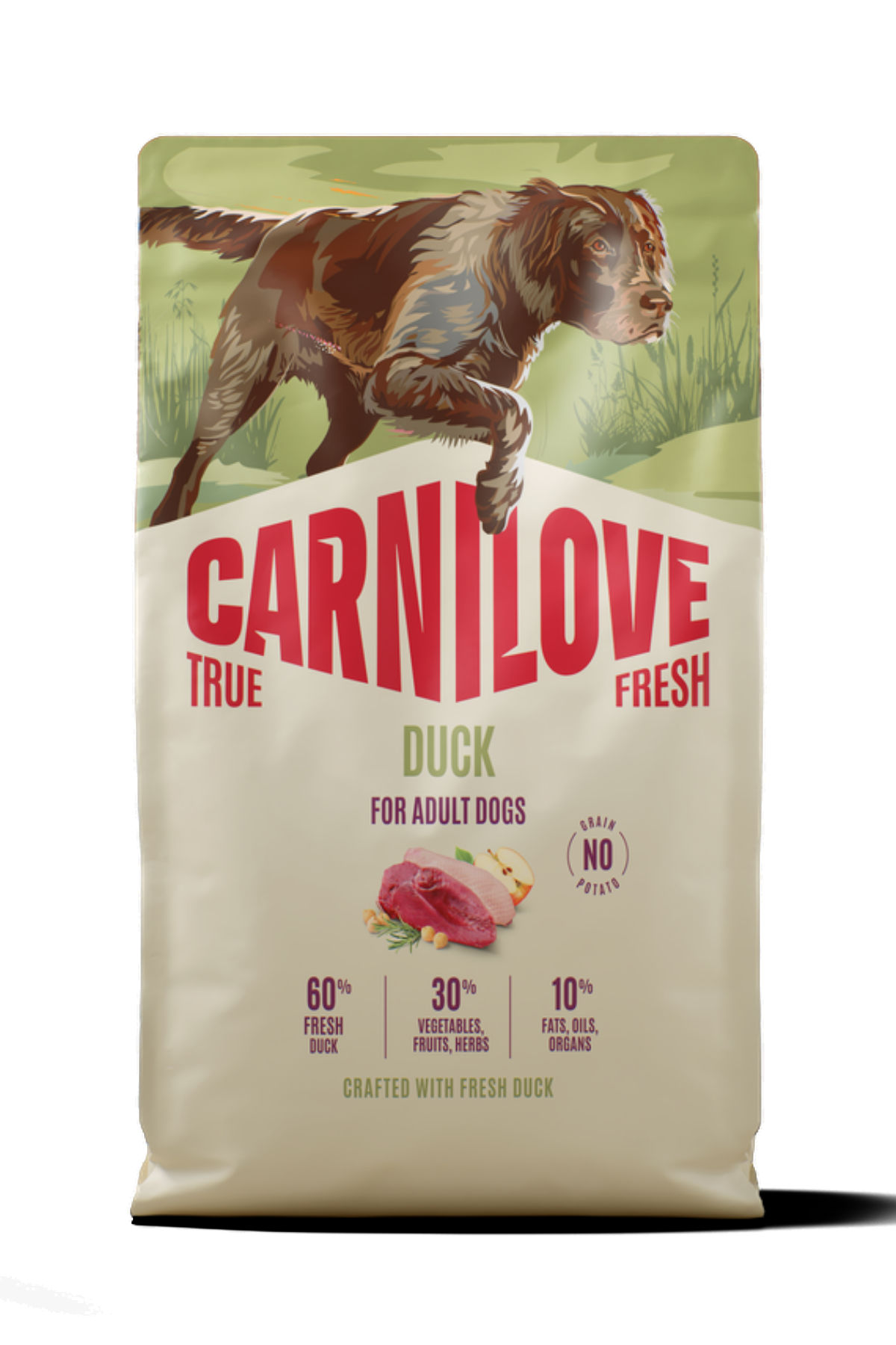 CARNILOVE TRUE FRESH Tahılsız Yetişkin Köpekler İçin Ördek Etli Kuru Mama 1,5 kg