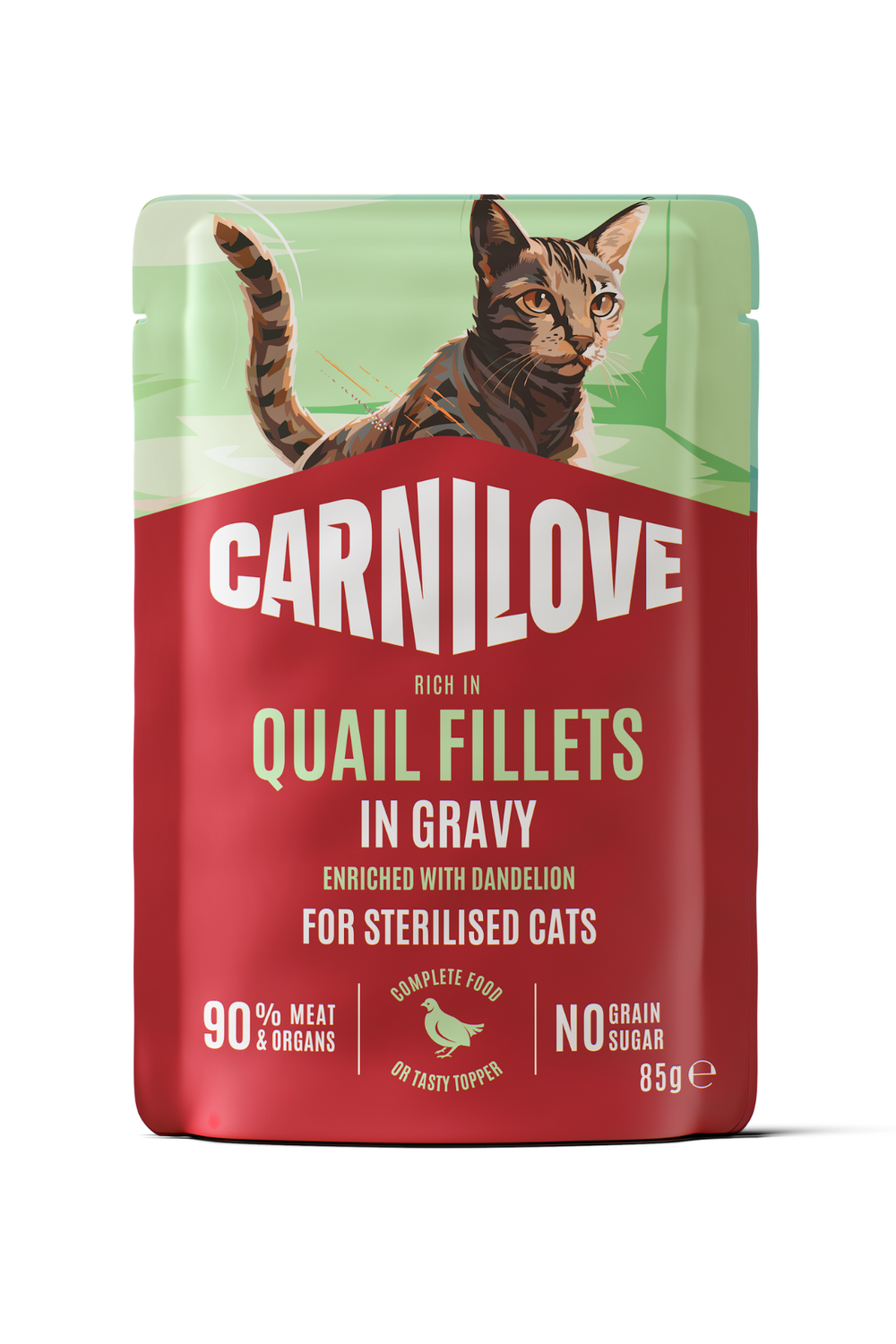 CARNILOVE Hindili & Bıldırcınlı (Karahindibalı) Soslu Kısırlaştırılmış Kedi Pouch Yaş Mama 85 gr