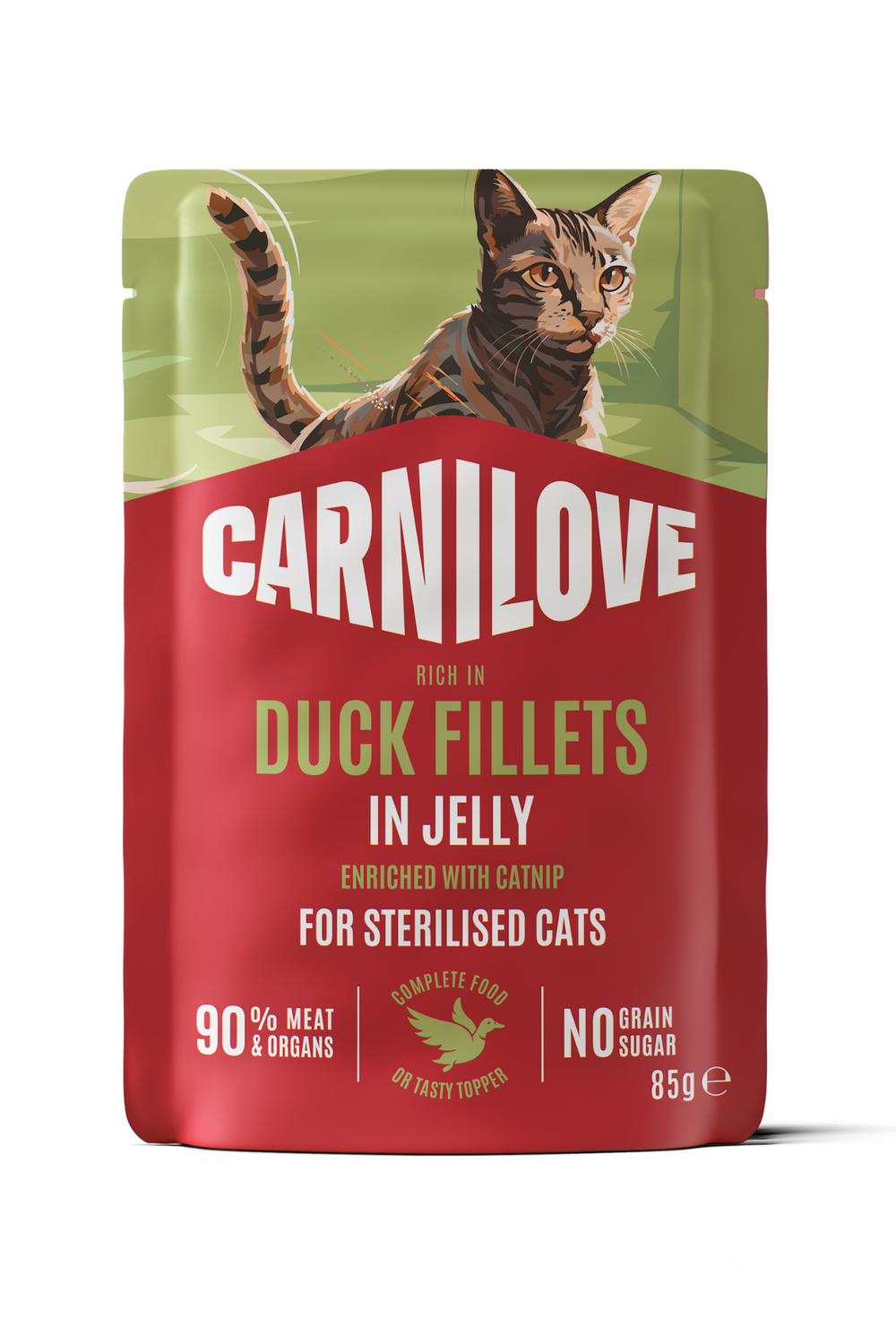 CARNILOVE Hindili & Ördekli (Kediotu Naneli) Jöleli Kısırlaştırılmış Kedi Pouch Yaş Mama 85 gr