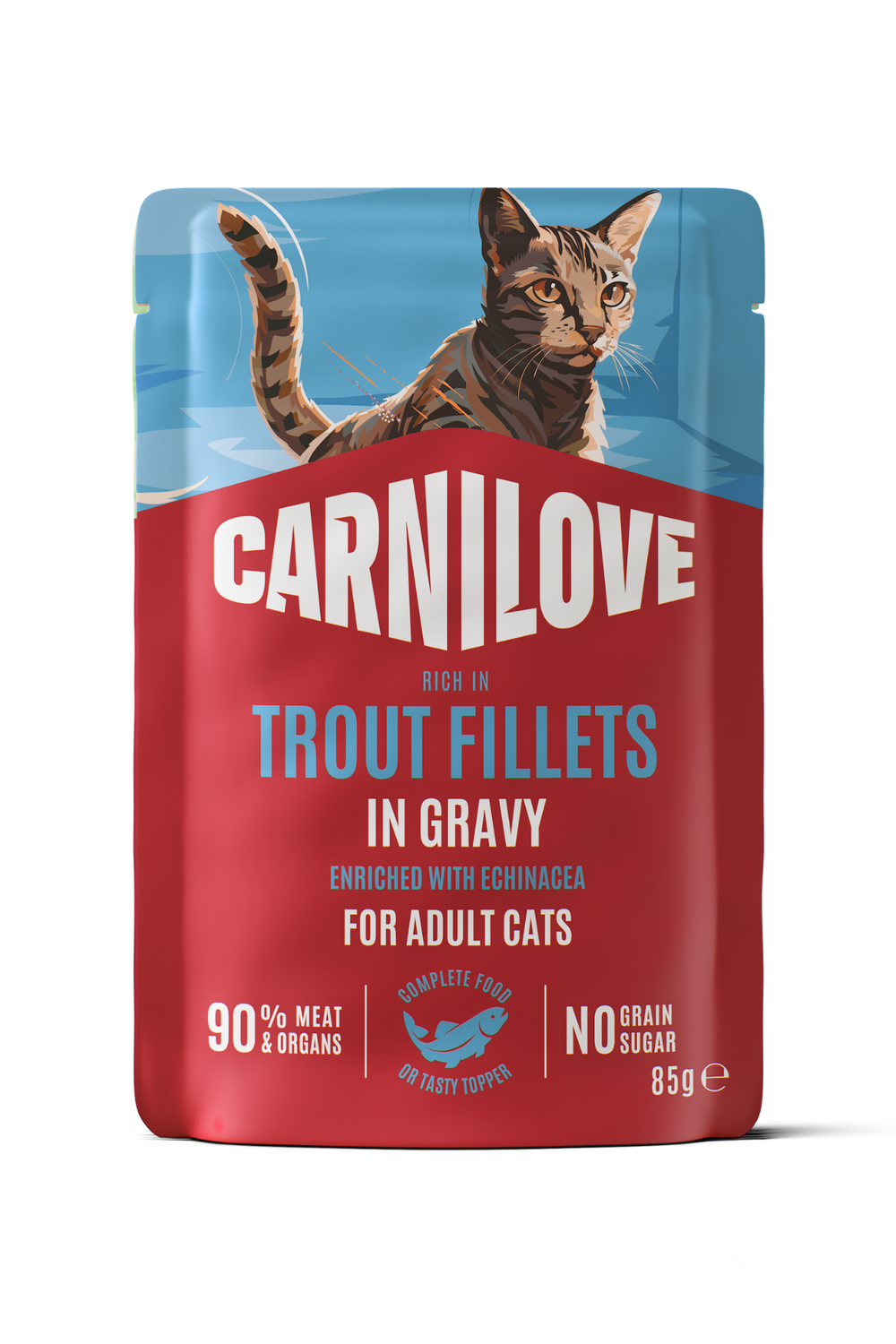 CARNILOVE Hindili & Alabalıklı (Ekinezya bitkili) Soslu Yetişkin Kedi Pouch Yaş Mama 85 gr