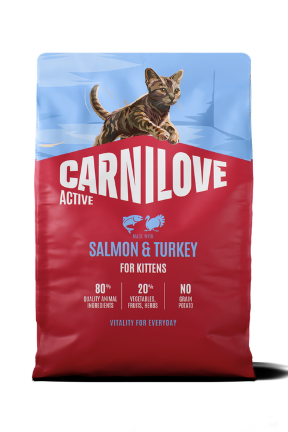 ACTIVE Tahılsız Yavru Kediler İçin Somon & Hindi Etli Kuru Mama 2 kg