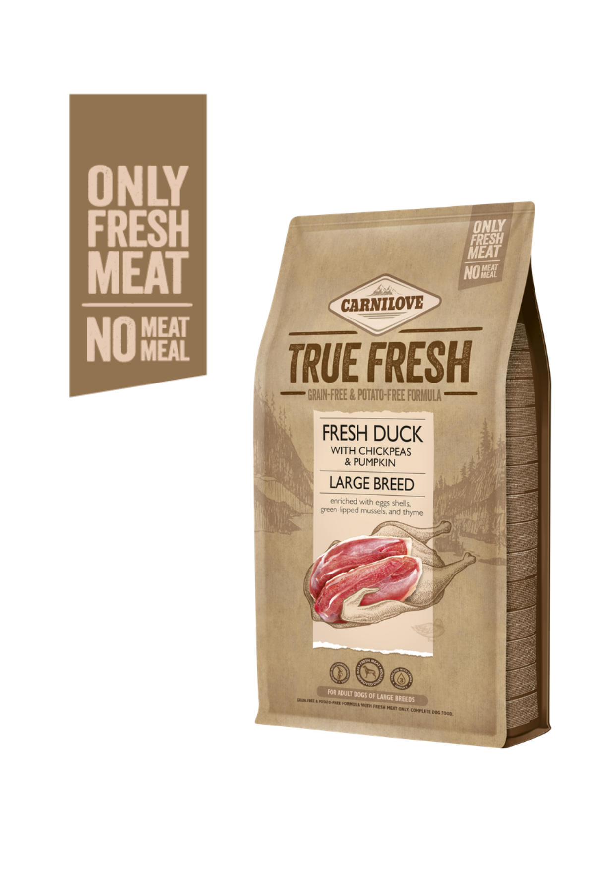 True Fresh Ördekli Tahılsız İri Irk Yetişkin Köpek Kuru Maması 1,4 kg
